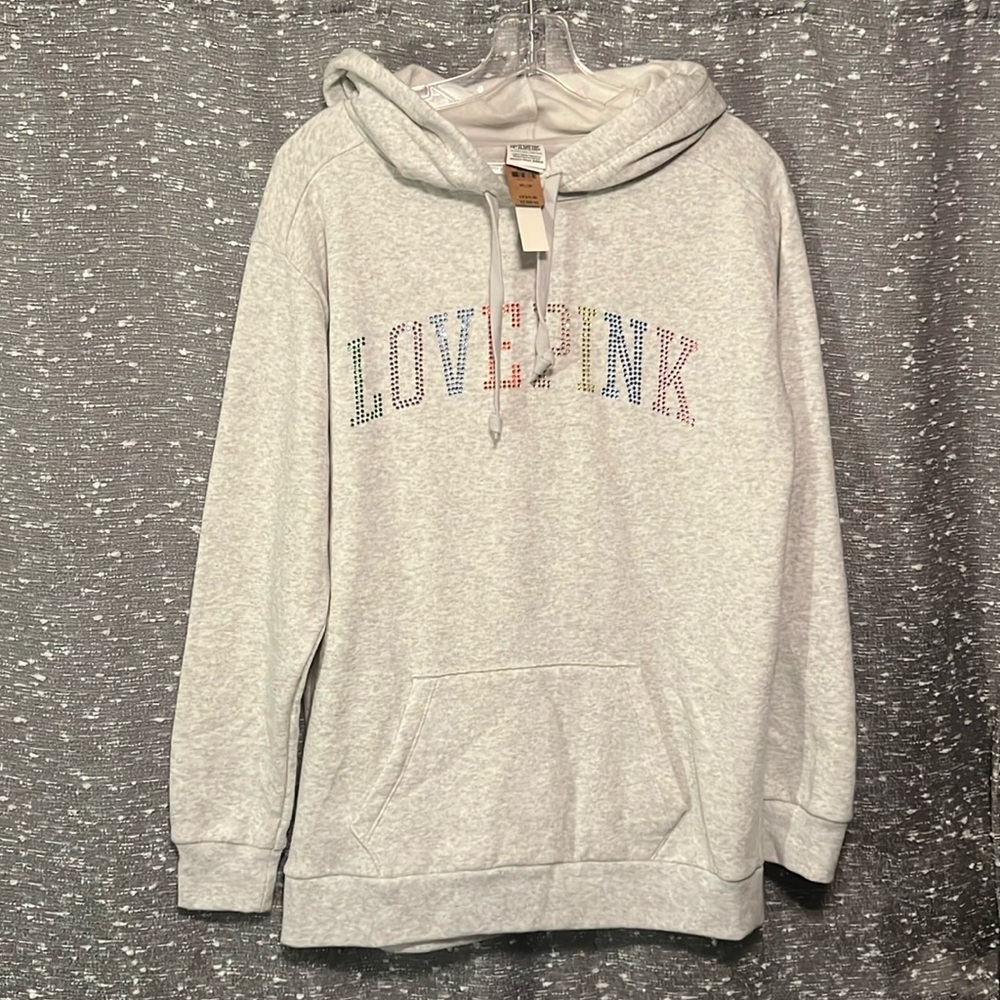 NEW WITH TAGS Gray XS PINK Hoodie